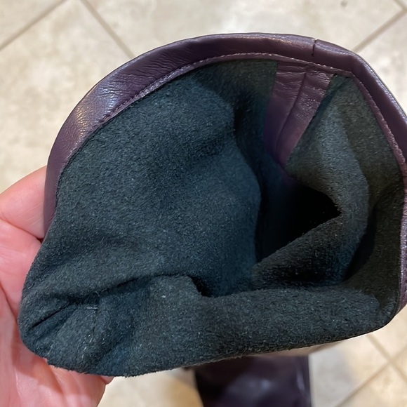 NEW! AGOLDE 90’s Pinch Waist Recycled Leather Straight Crop Pants 24 Purple - Picture 10 of 10